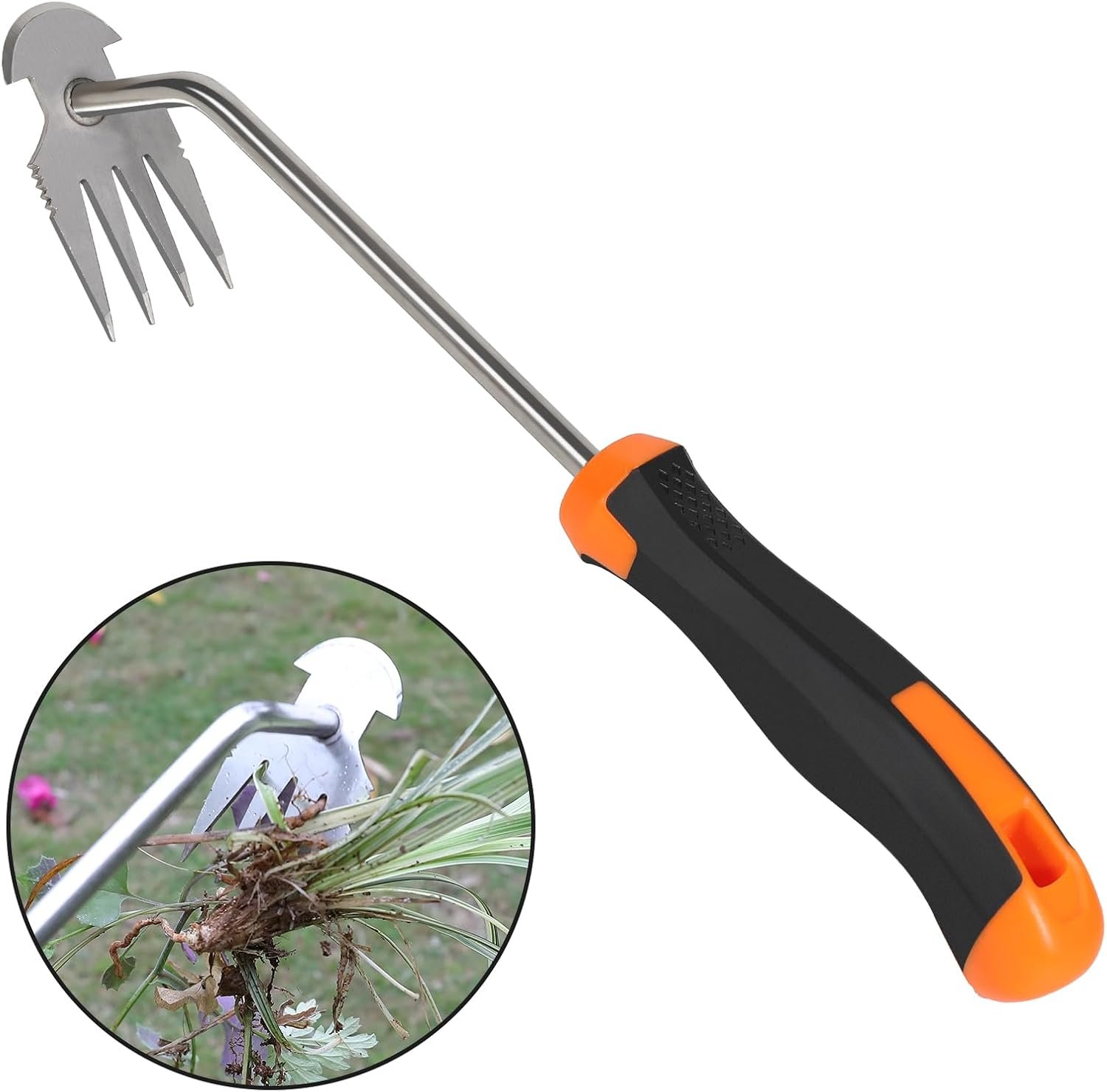 Weed Remover Tool,Portable Garden Weeder Tool,New Gardening Weeding Tools,for Garden Hand Tools for Vegetable Gardening Backyard Farm Planting & Uprooting Weeding Tool (Rubber Handle)