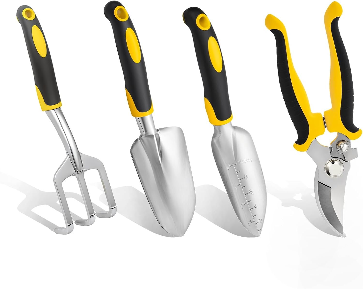 Garden Tool Set 4-Piece,Heavy Duty Aluminum Gardening Tools | Rust-Proof Gardening Hand Tools,With Non-Slip Ergonomic Handle,The Ideal Gift for Garden Enthusiasts.