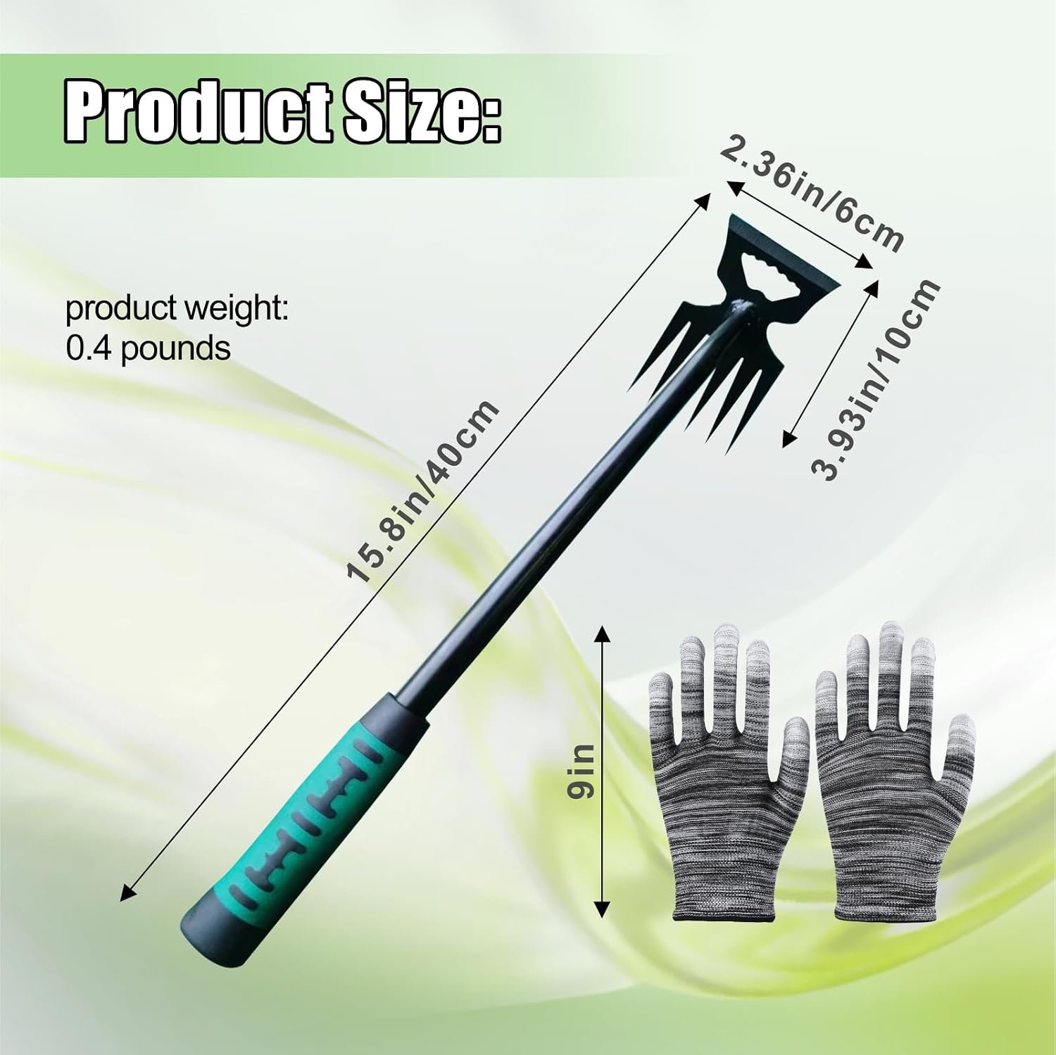2Pcs Weed Puller Tool- 6 Teeth Manganese Steel Gardening Hand Weeder Tools | Uprooting Weeding Tool, Weed Removal TooL, Dual Purpose, Portable, Non-Slip, Weed Pulling Tool for Yard Garden Lawn Farm