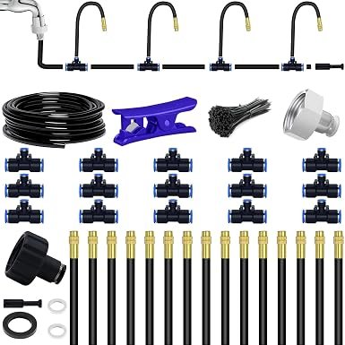 49.21Ft Drip Irrigation Kit System, 360?? Bendable Garden Irrigation System