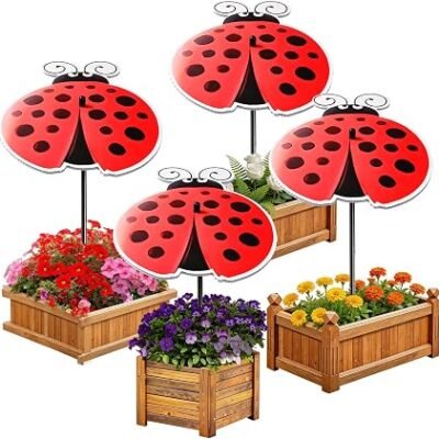 Ladybug Decorative Plant Shade Umbrella Set