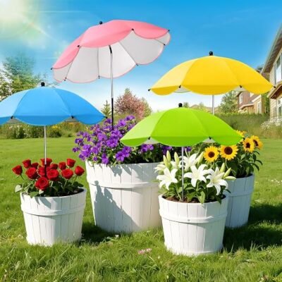 Colorful Plant Sunshade Umbrellas for Flower Pots