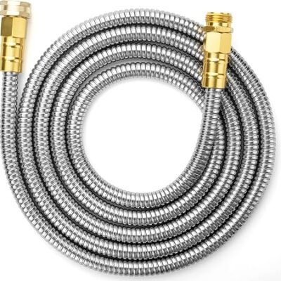 Stainless Steel Metal Garden Hose with Brass Connectors